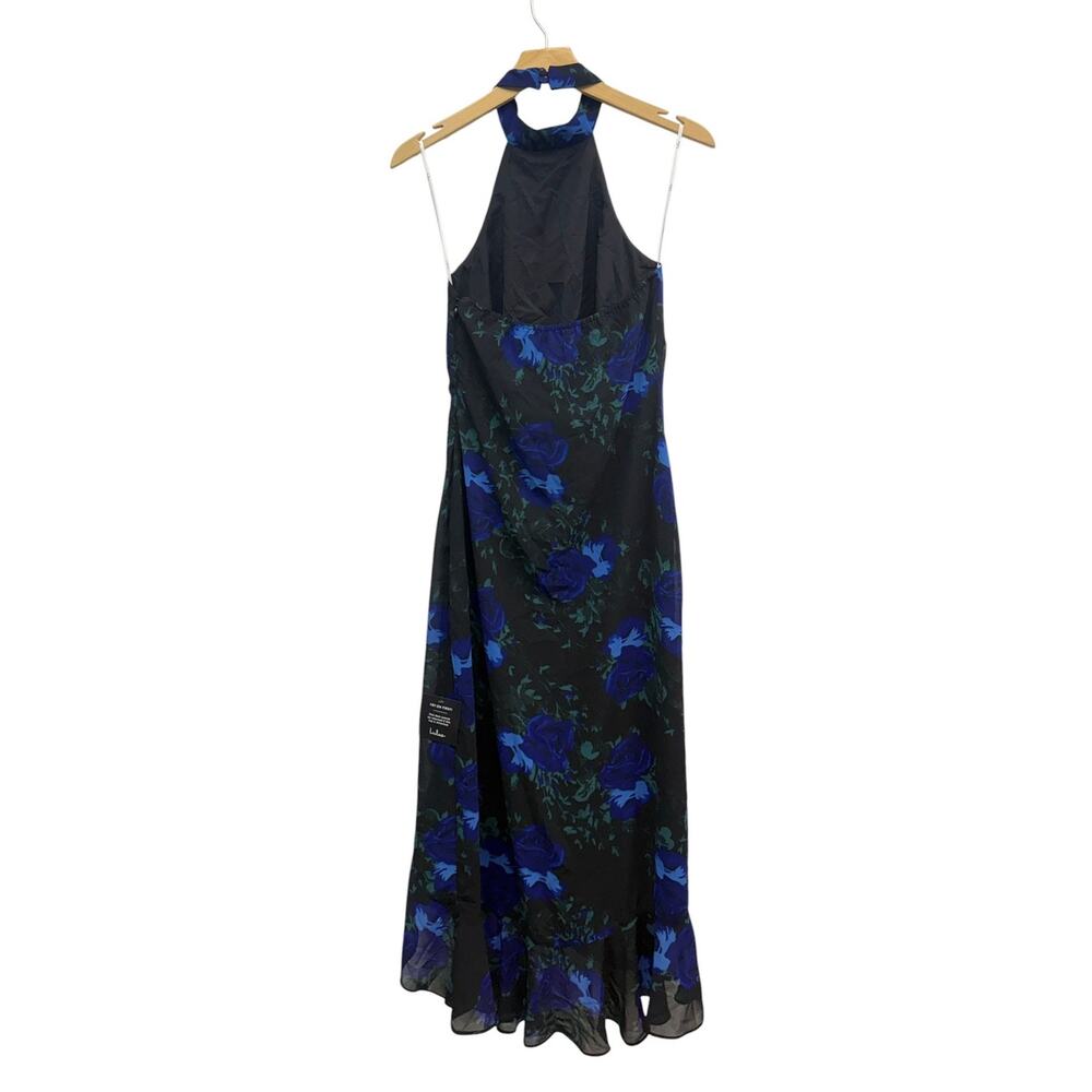 Lulus Elegant Entrance Black Floral Print Halter Maxi Dress size Small NWT - Picture 4 of 6